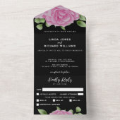 バラブラックオールインワン結婚式招待状 オールインワン招待状 (内側)