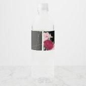 バラブラックピンク金ゴールド誕生日ボトルラベル ペットボトルラベル (裏面)