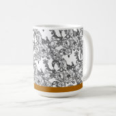 バラブランチグレースケールカスタム コーヒーマグカップ (正面右)