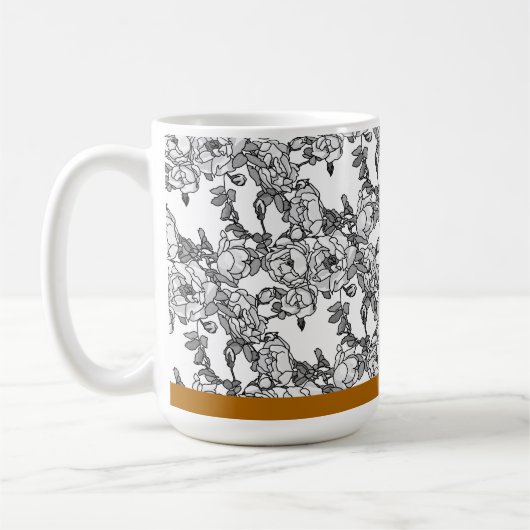 バラブランチグレースケールカスタム コーヒーマグカップ (左)