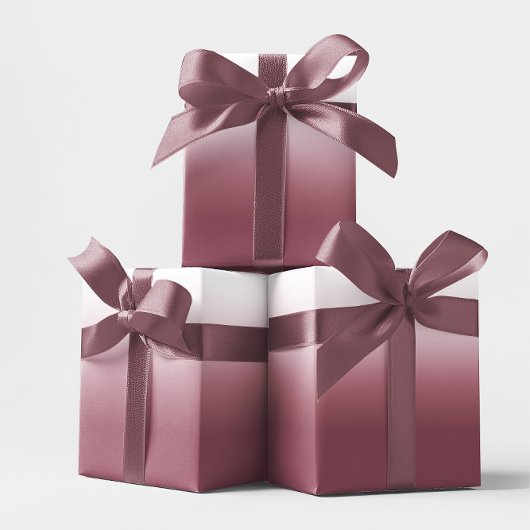 バラブルゴーニュと白グラデーション ラッピングペーパー