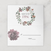 バラブルゴーニュの水色の花みすぼらしいシック プレイスカード (外部開封)