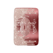 バラブルゴーニュグリッター名モノグラムメイクアップ バスマット (正面縦)