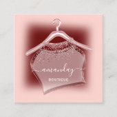 バラブルゴーニュファッションブティックショップクロスハンガー スクエア名刺 (正面)