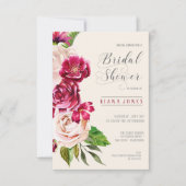 バラブルゴーニュ結婚/クリームブライダルシャワーID584 招待状 (正面)