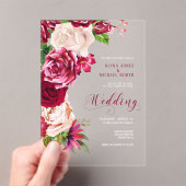 バラブルゴーニュ結婚/クリームID584 アクリル招待状 (インサイチュ (ポータブル))