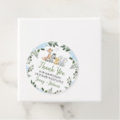 バラブルーサファリベイビーシャワーありがとうラベル フェイバータグ (インサイチュ)