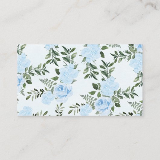 バラブルーサファリベイビーシャワーおむつラッフルインサート 名刺 (裏面)