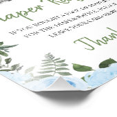 バラブルーサファリベイビーシャワーおむつラッフルサイン フォトプリント            (角)