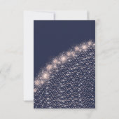 バラブルーネイビースパークブライダルシャワー誕生日16th 招待状 (裏面)