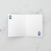 バラブルーホワイトジンジャージャガーグリーティングカード カード (内部)