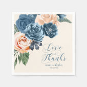 バラブルー/ピーチ愛と感謝していID584 スタンダードカクテルナプキン (正面)