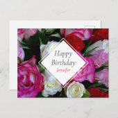 バラブーケハッピーバースデー ポストカード (正面/裏面)