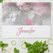 バラブーケパーソナライズされたのモダンフローラアート キッチンタオル (折り畳み)