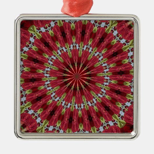 バラブーケ万華鏡のように千変万化するパターンアンダーグラス1 メタルオーナメント (正面)