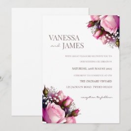 バラブーケ結婚式招待状 招待状