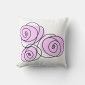 バラブーケ薄紫スクエアストライプのバック クッション (正面)