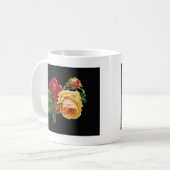 バラプリントアクセサリ – 黒、赤、ヴィンテージアート コーヒーマグカップ (正面左)