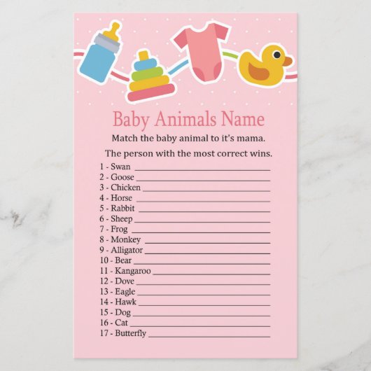 バラベビーおもちゃベビーアニマルズネームゲーム (正面)