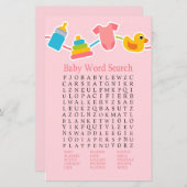 バラベビーおもちゃ赤ちゃんシャワー語検索ゲーム (正面/裏面)