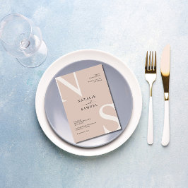 バラベージュミニマエレガントリストはっきりしたイニシャル結婚ズ 招待状