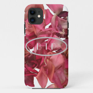 バラペタルピンクロマンチックパーソナライズされた iPhone 11 ケース