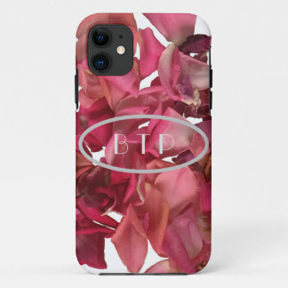 バラペタルピンクロマンチックパーソナライズされた iPhone 11 ケース
