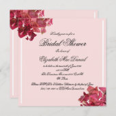 バラペタルピンクロマンチックブライダルシャワー 招待状 (正面/裏面)