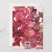 バラペタルピンクロマンチック結婚式招待状 (裏面)