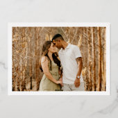 バラホイル結婚したと明るいホリデーフォトカード 箔シーズンカード (裏面)