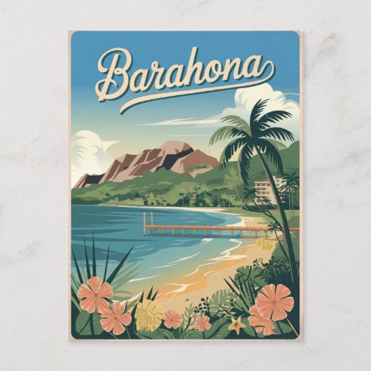 バラホナドミニカ共和国ヴィンテージ ポストカード (正面)
