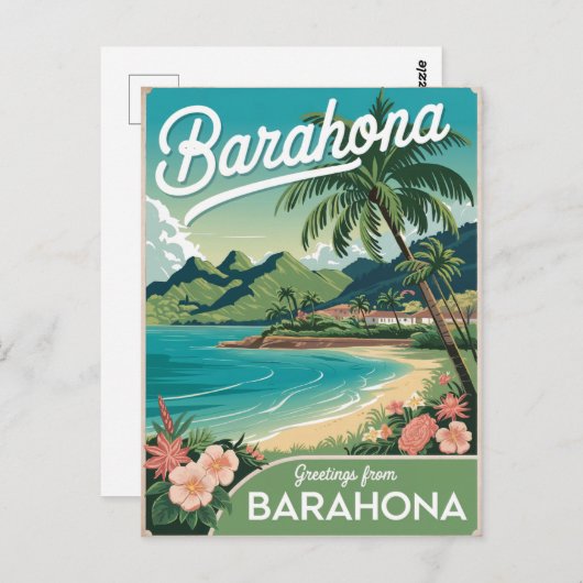 バラホナドミニカ共和国ヴィンテージ ポストカード (正面/裏面)