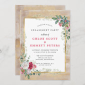 バラホリー金ゴールド婚約パーティ 招待状 (正面/裏面)