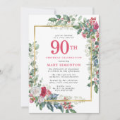 バラホリ素朴ーベリー90thバースデーパーティー 招待状 (正面)