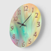 バラホログラフ抽象芸術番号緑 ラージ壁時計 (傾斜)