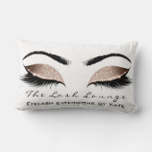 バラホワイトグリッターグラムメイクアップラッシュズ美しい ランバークッション (裏面)