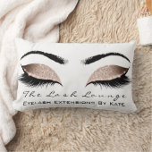 バラホワイトグリッターグラムメイクアップラッシュズ美しい ランバークッション (ブランケット)