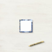 バラホワイトネービパーソナライズされたーブルーマーブルスティッキー ポストイット (デスク上)