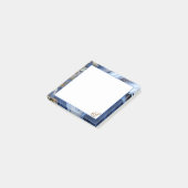 バラホワイトネービパーソナライズされたーブルーマーブルスティッキー ポストイット (アングル)