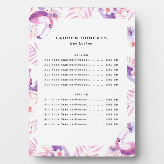 バラホワイトラックスまつげ価格表 フォトプラーク (正面)