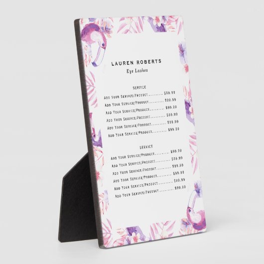 バラホワイトラックスまつげ価格表 フォトプラーク (側面)