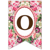 バラホワイト花模様私たちの結婚記念日 バンティングフラッグ (第2の旗)