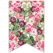 バラホワイト花模様私たちの結婚記念日 バンティングフラッグ (第1の旗)