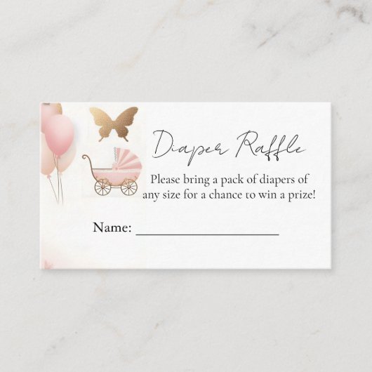 バラボホ金ゴールドママシック春ベビーガールシャワー エンクロージャーカード (正面)