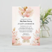 バラボホ金ゴールドママシック春ベビーガールシャワー 招待状 (スタンド正面)