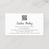 バラマイクロブレード化粧まつ毛QRコードロゴ 名刺 (裏面)