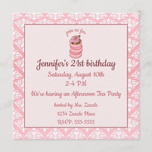 バラマカロン誕生日 招待状 (正面)