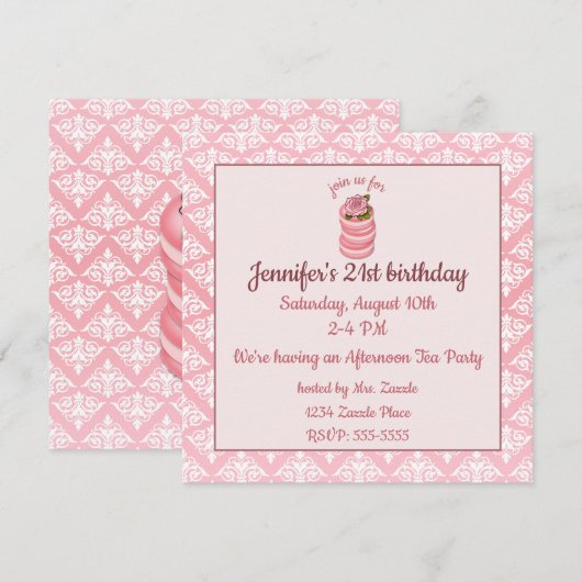 バラマカロン誕生日 招待状 (正面/裏面)