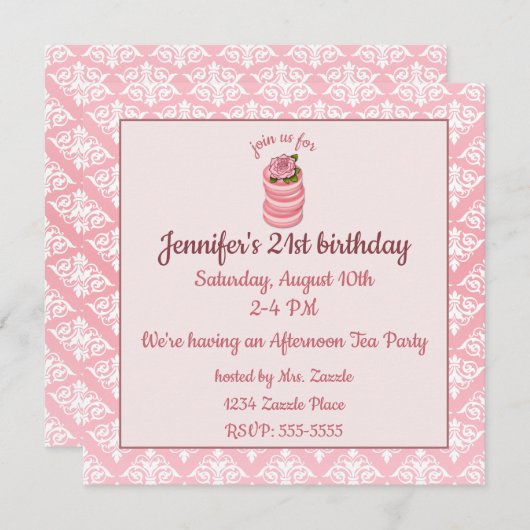 バラマカロン誕生日 招待状 (正面/裏面)