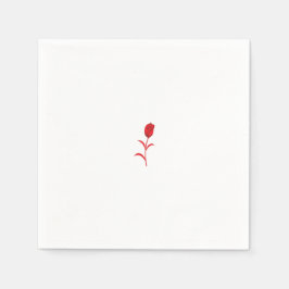 バラマダーラヴァレッドフローラデザイン スタンダードカクテルナプキン